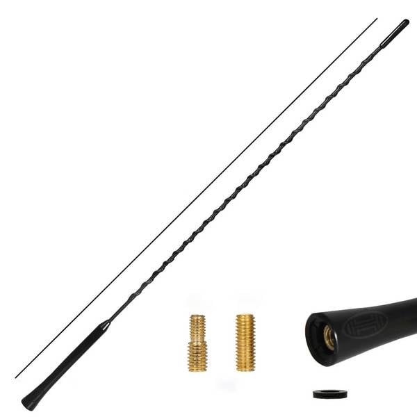 HEYNER® Antenne AM/FM mit M5 & M6-Gewinde, Ersatzstab 55cm kurzer Antennenersatzstab, Auto-Dachantenne