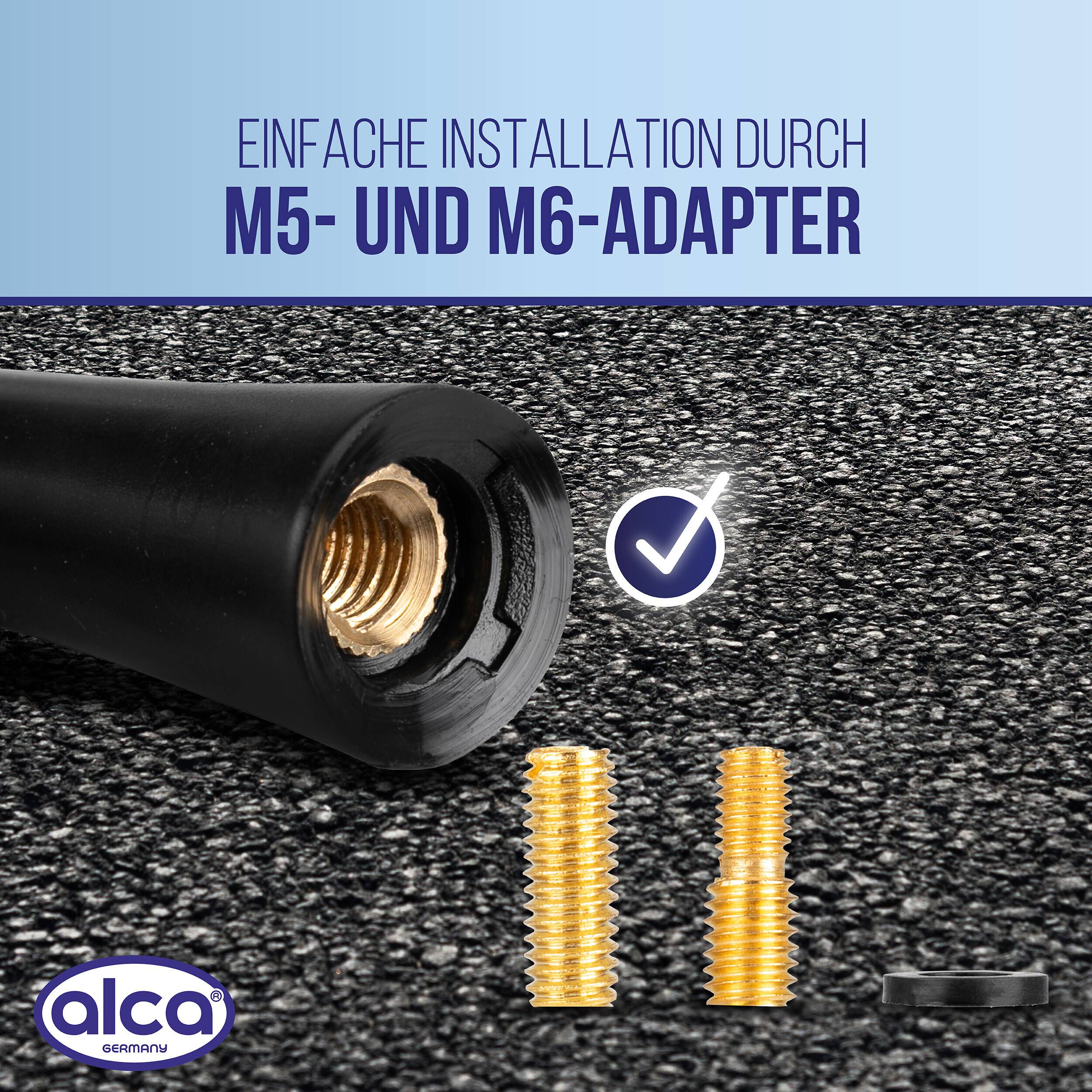 alca® Antennen-Ersatzstab für Autos, AM/FM-Betrieb, schwarz Dachantenne aus Fiberglas, für M5 & M6-4
