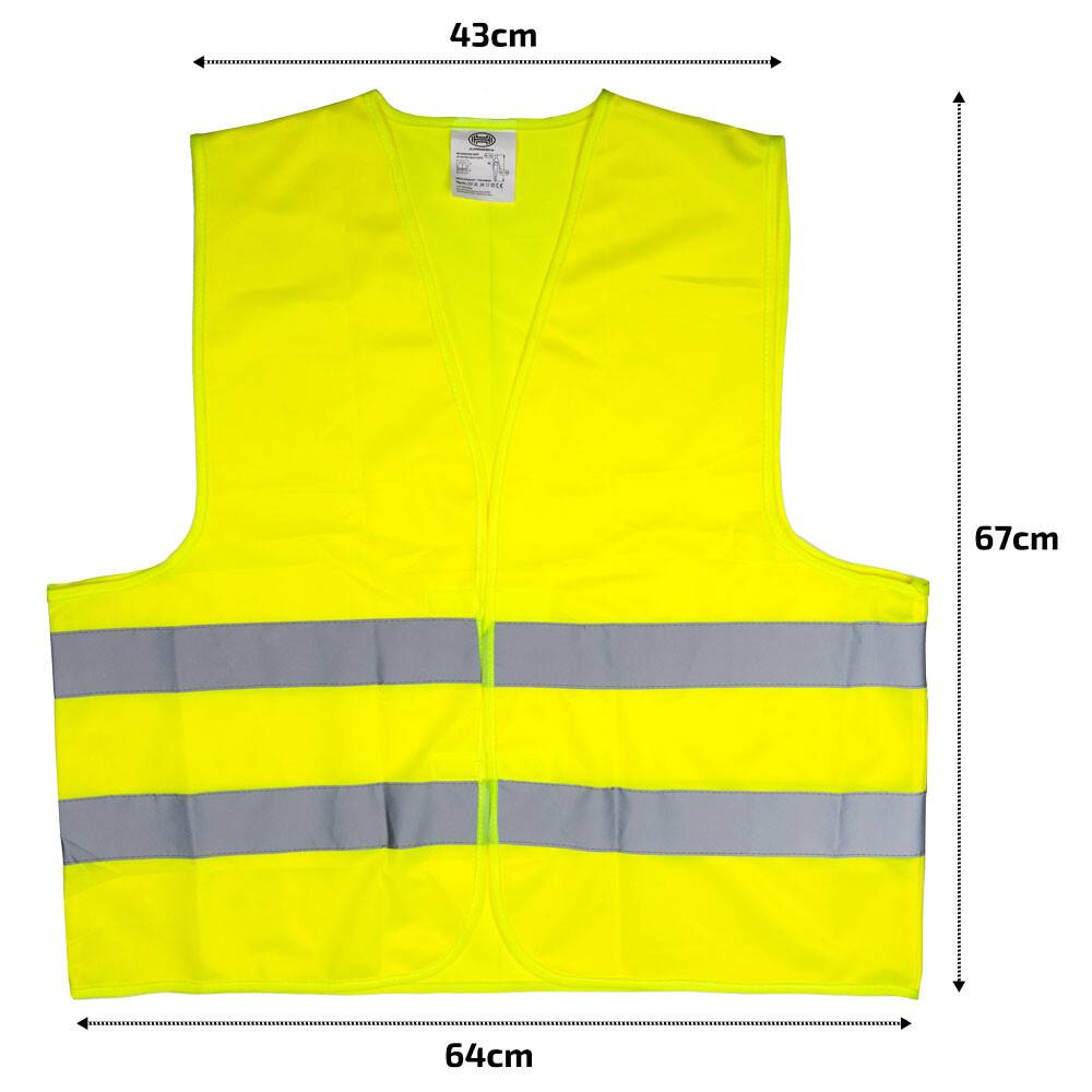 HEYNER® Warnweste Leuchtend Gelb, Größe XL, mit Aufbewahrungstasche Reflektorweste, seitlich geschlossen mit-2