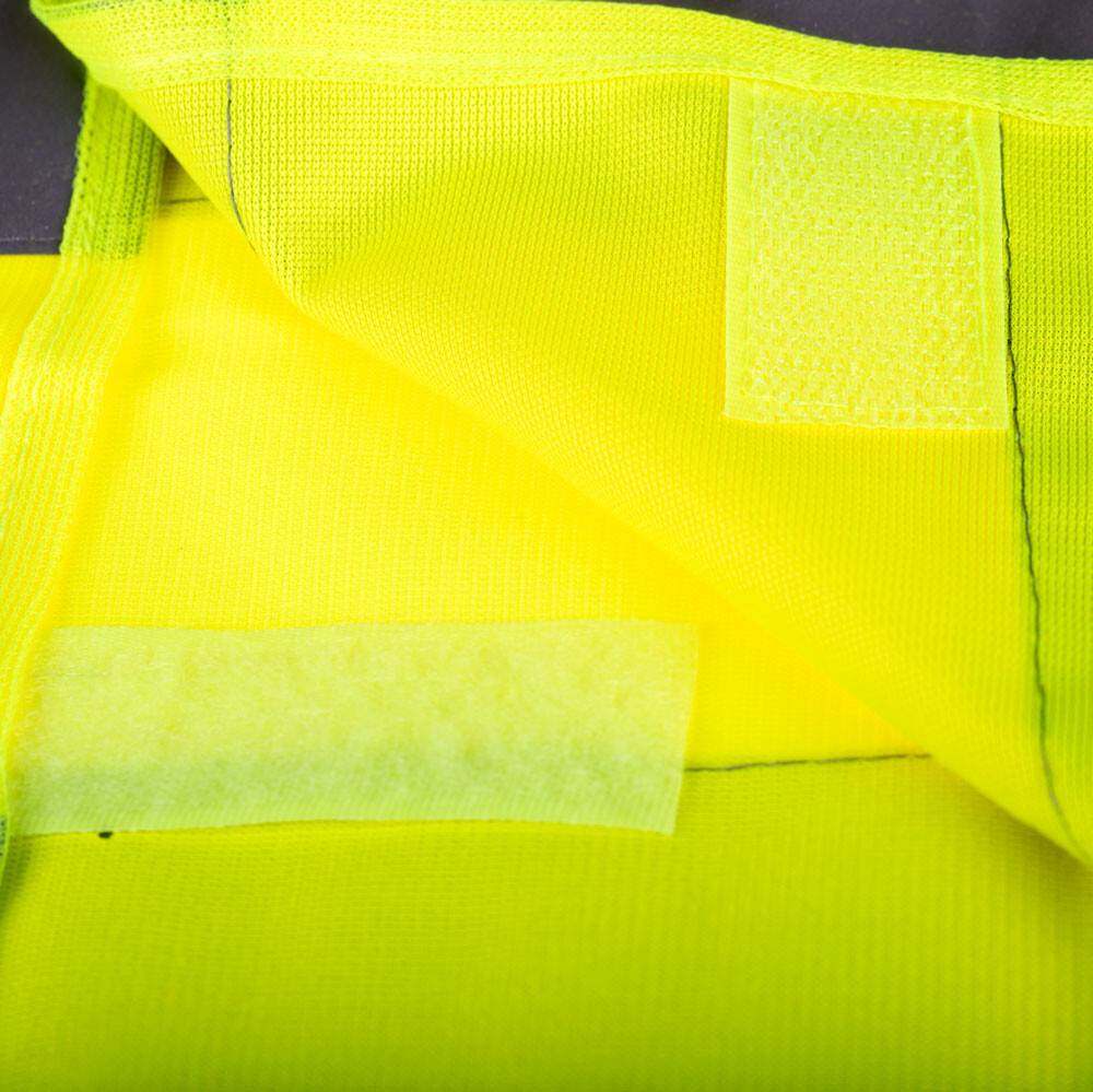 HEYNER® Warnweste Leuchtend Gelb, Größe XL, mit Aufbewahrungstasche Reflektorweste, seitlich geschlossen mit-4