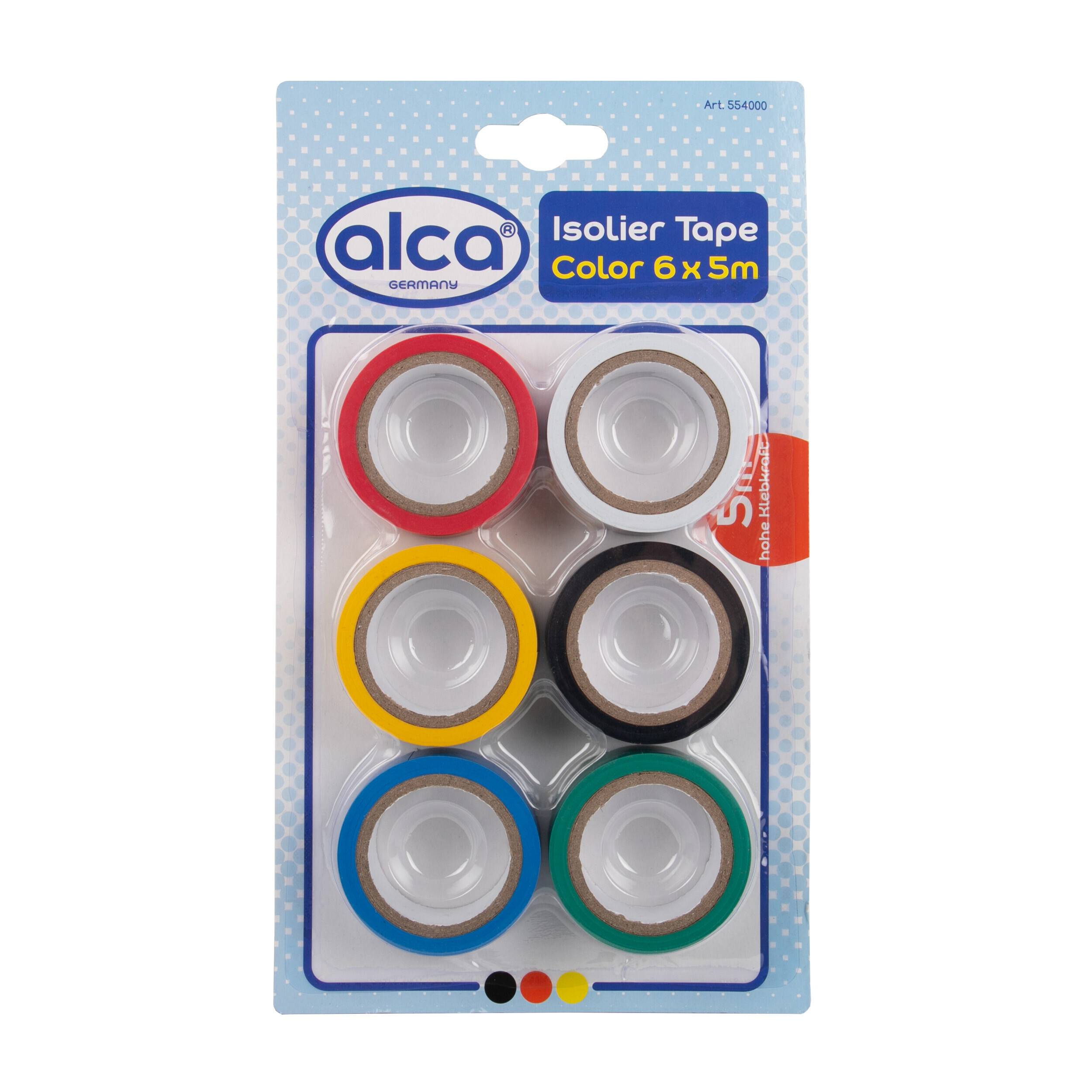 alca® Isolierband Set mehrfarbig sortiert, 6 Stk. 18x5 m, aus PVC-0
