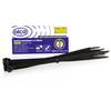 alca® Kabelbinder 50 Stk. schwarz, 7,2x200 mm Zugfestigkeit 55kg, temperaturbeständig &