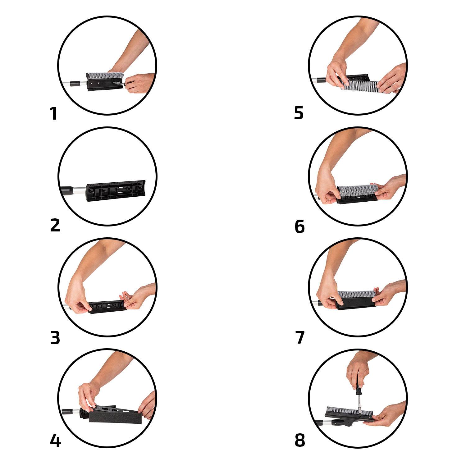 HEYNER® Ersatzkit 26 cm breit für HEYNER® Scheibenreiniger Alu S & XL Set bestehend aus Gummilippe & Schaumstoff-4