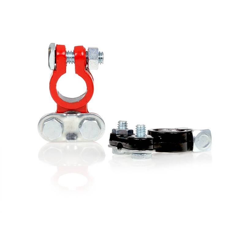 alca® Batterie-Polklemmen Set 2 Stk. Plus/Minus (rot/schwarz), für 6V/12V für Autobatterie-2