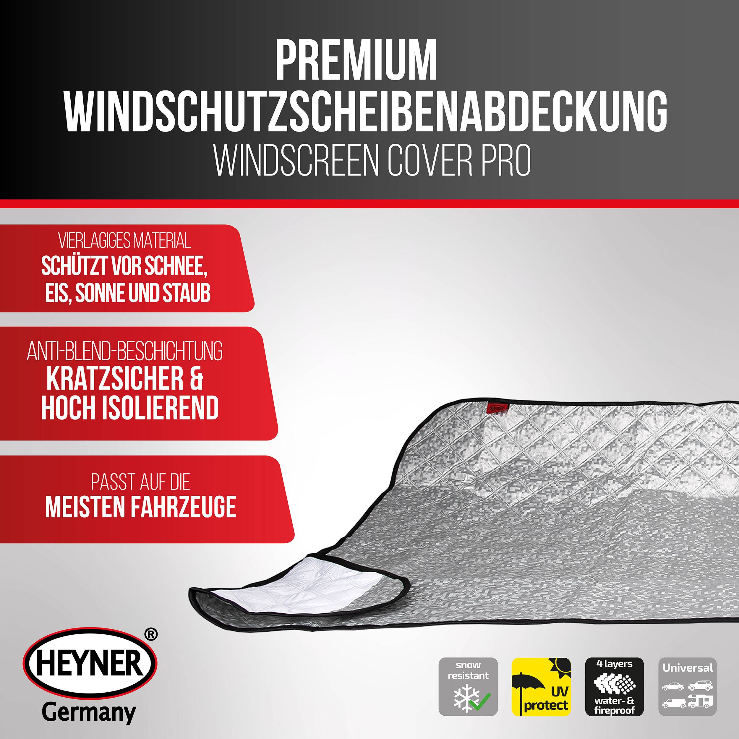 HEYNER® Windschutzscheibenabdeckung 190x95 cm magnetisch wasserbeständig Scheibenabdeckung Frontscheibenabdeckung-1