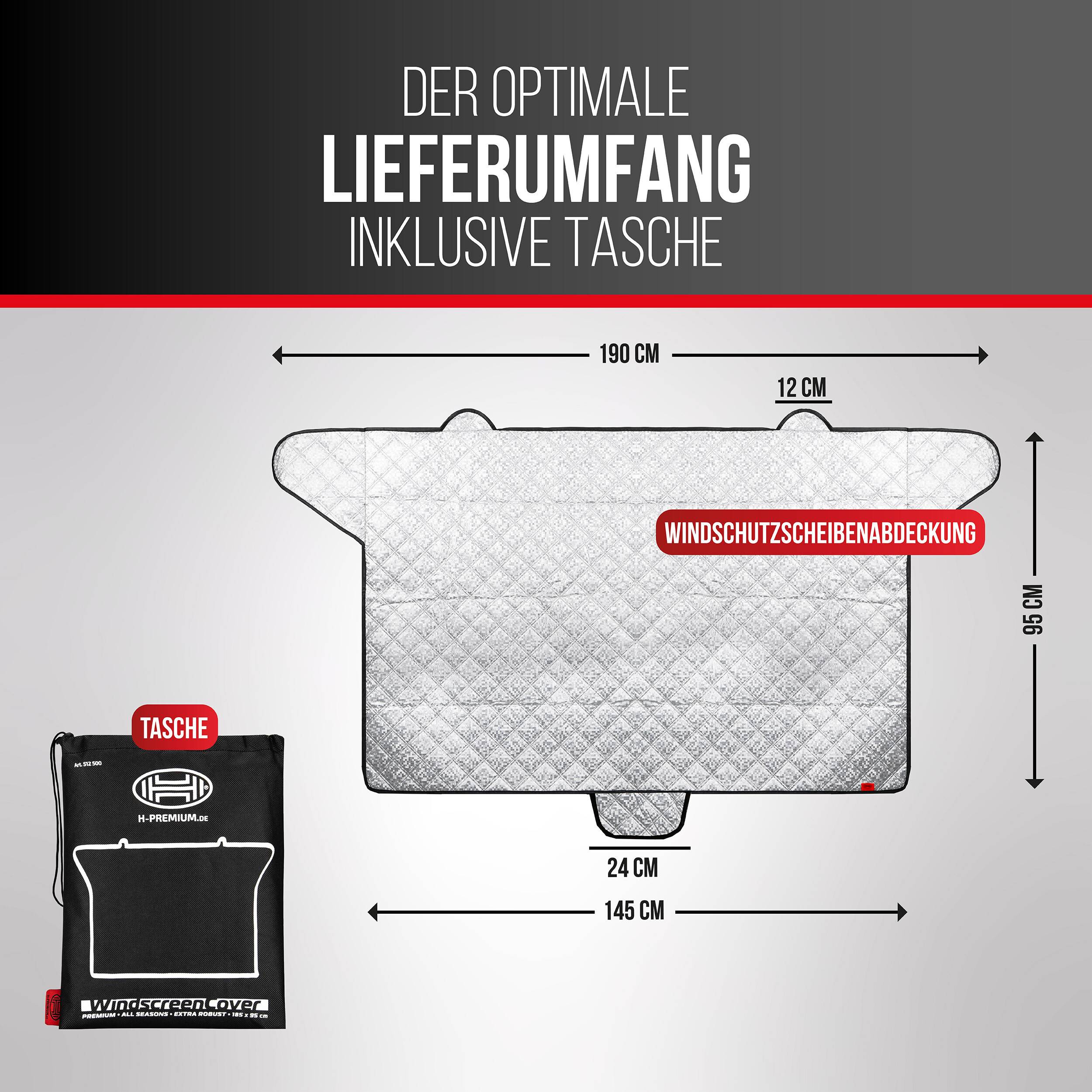 HEYNER® Windschutzscheibenabdeckung 190x95 cm magnetisch wasserbeständig Scheibenabdeckung Frontscheibenabdeckung-2
