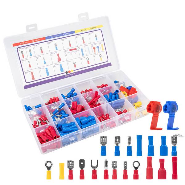 alca® Kabelschuhe Set 220 Stk. elektrische Steckverbinder mit Flachstecker