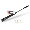 alca® Auto-Dachantenne 16,5 cm AM/FM, schwarz, inkl. M4 M5 M6 Adapter kurze Spiralantenne, Ersatzstab aus Aluminium