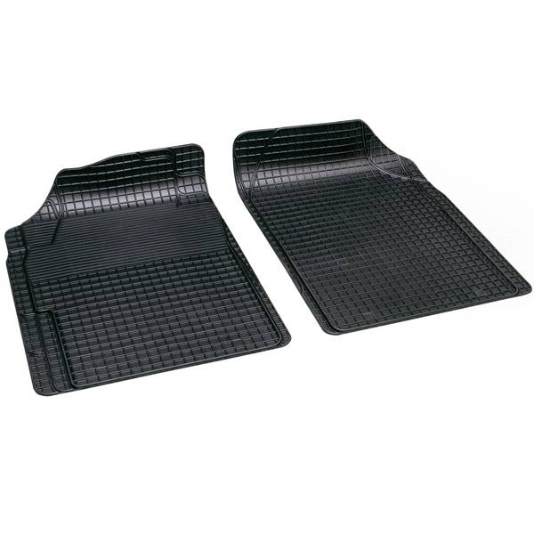 alca® Fußmatte 2er-Set aus Gummi, zuschneidbar mit Haltenoppen schwarz, zuschneidbare Gummimatten, für