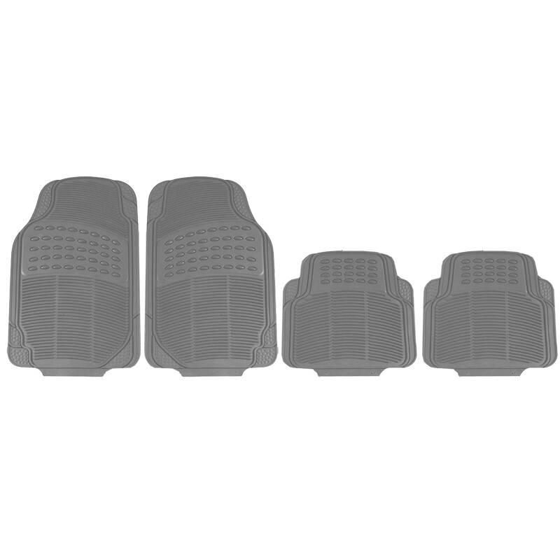 HEYNER® Fußmatten, grau, 4-teilig, für Auto passend zuschneidbar geruchsneutrales TPR, rutschhemmend durch-1