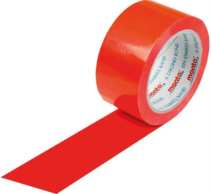 Klebeband monta 250F Breite 50mm Länge 66m Stärke 57µ PVC rot leise MONTA-0