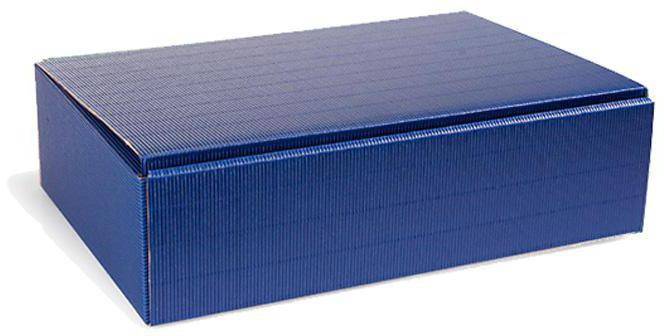 TRANSPAK 5200428 Flaschengeschenkkarton Maße 363x252x94mm saphirblau offene Wel-0