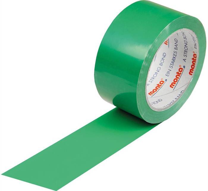 Klebeband monta 250F Breite 50mm Länge 66m Stärke 57µ PVC grün leise MONTA-0