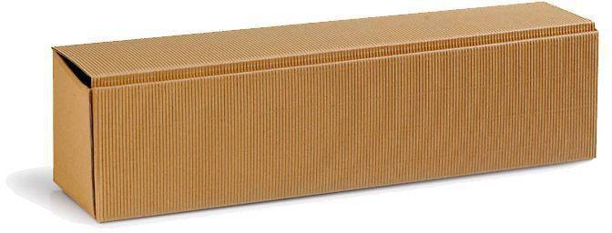 Flaschengeschenkkarton Maße 385x92x96mm natur offene Welle natur TRANSPAK-0
