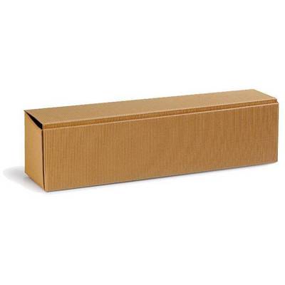 Flaschengeschenkkarton Maße 385x92x96mm natur offene Welle natur TRANSPAK-0