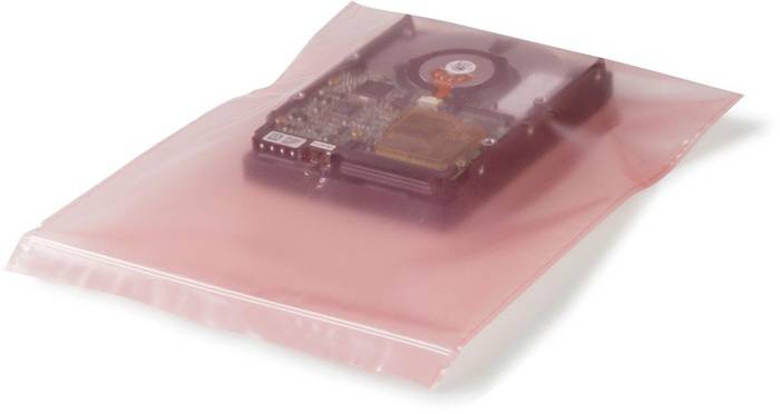 Druckverschlussbeutel antistatisch Maße 150x225mm S.100µ rosa aminfreies LDPE-0