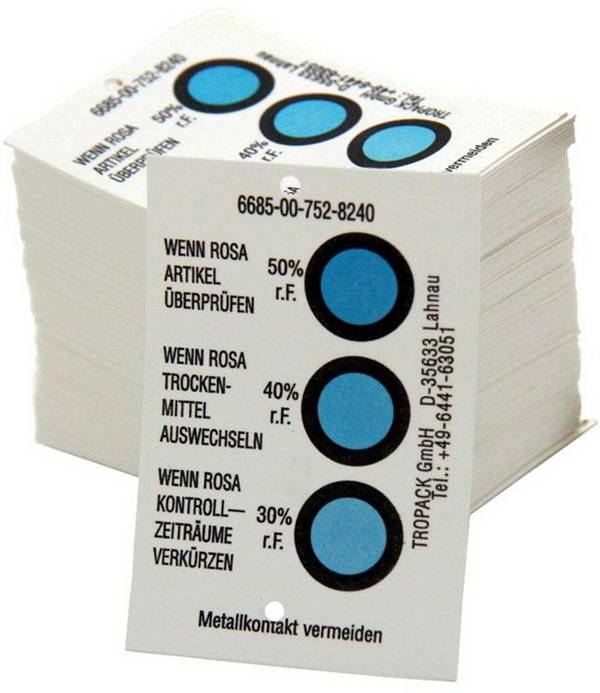 Feuchtigkeitsindikator Typ B Anzeigebereich 30-40-50% 125St./Karton TRANSPAK