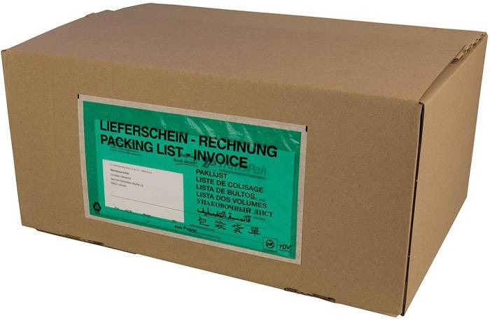 Dokumententaschen Maße 240x131mm 100% Papier grün TRANSPAK-1