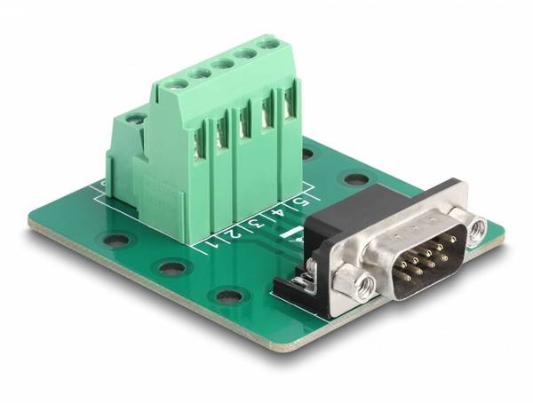 Delock D-Sub Stecker zu Terminalblock für Hutschiene - Adapter - Digital/Display/Video
