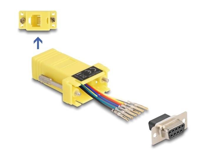 Delock D-Sub 9 Pin Buchse zu RJ12 Montagesatz gelb Gelb-0