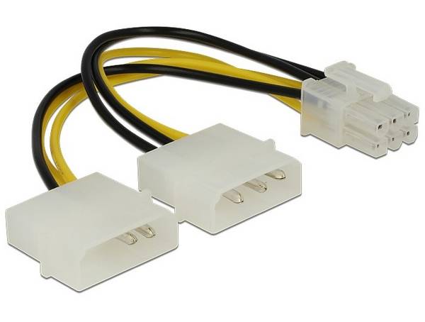 Goobay PC Grafikkarten Stromkabel/Stromadapter, PCI-E/PCI Express 6 Pin 2x HDD/5,25 Zoll-Stecker (4-Pin) > PCIe-Buchse (