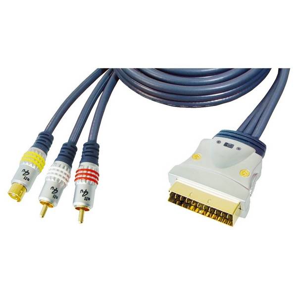 Maxtrack Scart plug / 3.5 mm jack + S-VHS cable Scart plug - 4-pin Hosiden plug + 3.5 mm stereo jack