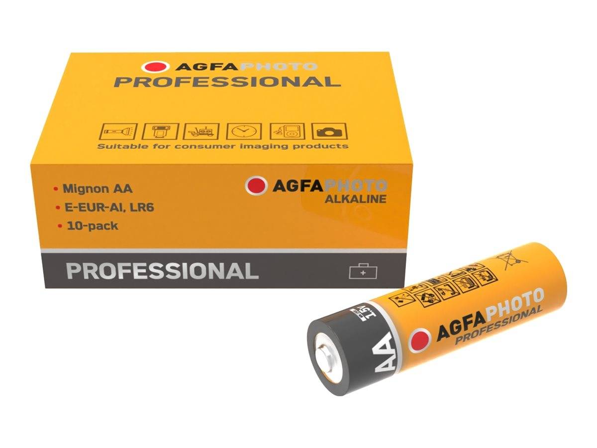 AGFAPHOTO - Batterie Alkaline Professional -AA Mignon 10St. - Batterie - Mignon (AA)-1