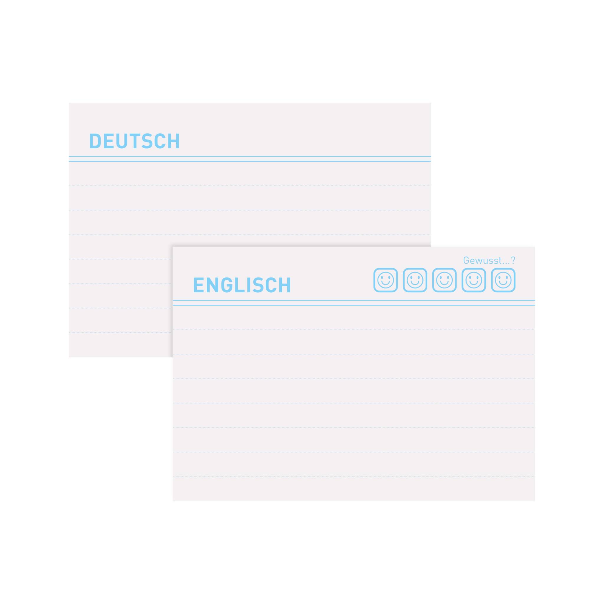 Herlitz Karteikarte A8 Vokabeln liniert weiß Blauer Engel 100er, Weiß, Liniertes Papier, 200 g/m², 100 Stück(e)-3
