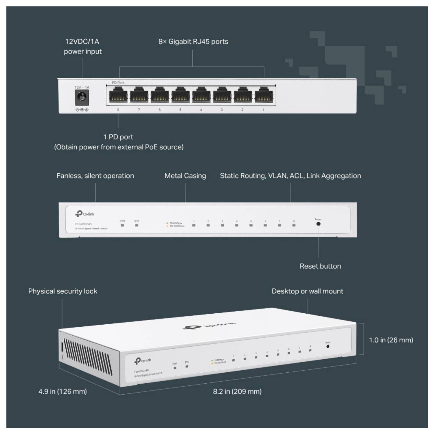 TP-Link Festa FS308G 8-Port Gigabit Smart Switch-1