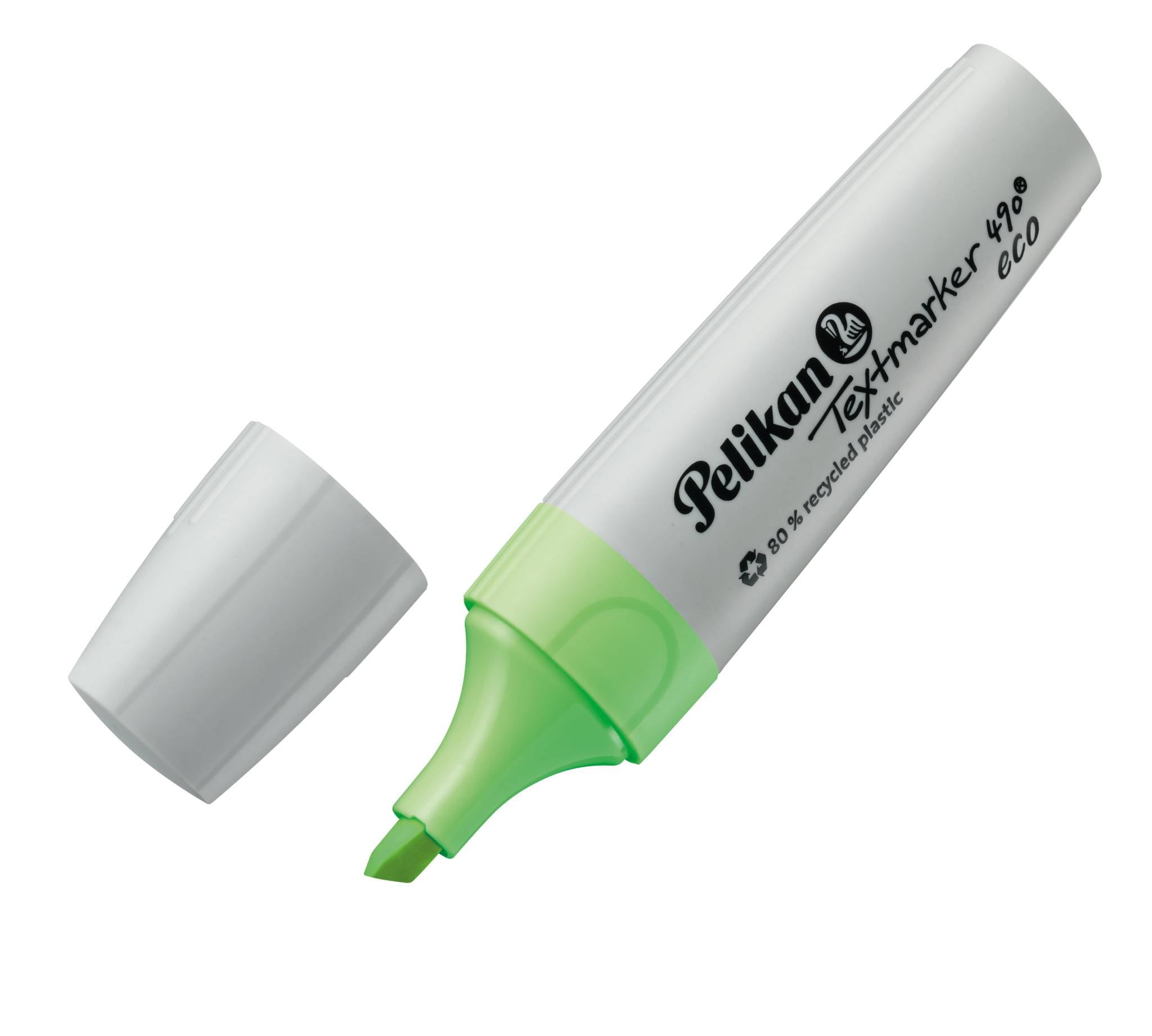 Pelikan Textmarker 490 eco, 1 Stück(e), Grün, Meißel, Recycelbarer Kunststoff, Fett/Fein/Mittel, 1 mm-1