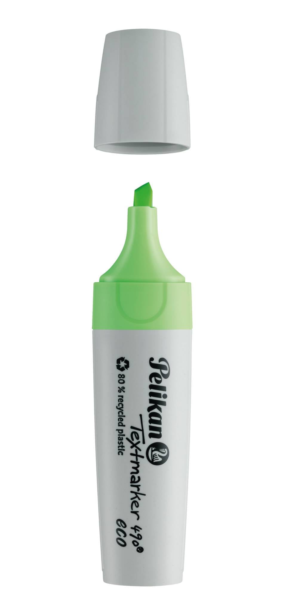 Pelikan Textmarker 490 eco, 1 Stück(e), Grün, Meißel, Recycelbarer Kunststoff, Fett/Fein/Mittel, 1 mm-3