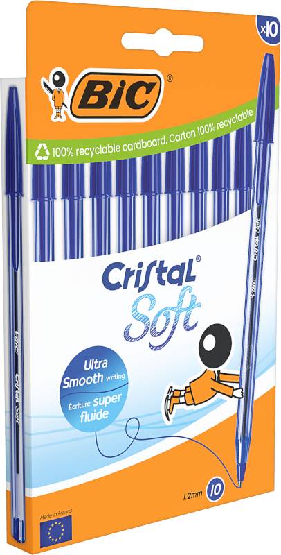 BIC - Kugelschreiber Cristal Soft transparent Schreibfarbe blau 10 St.-1