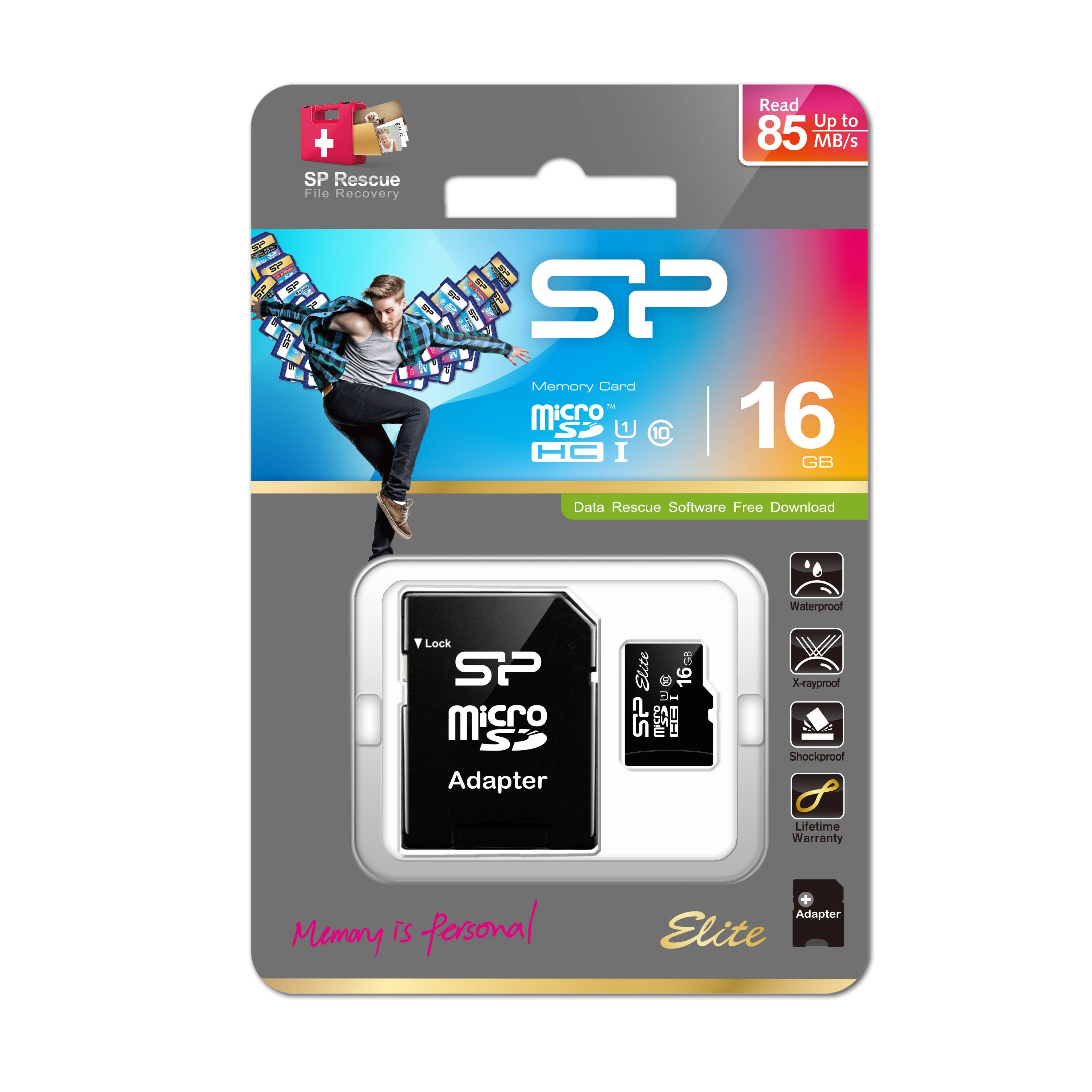 Silicon Power Elite - Flash-Speicherkarte (microSDHC/SD-Adapter inbegriffen) - 1-2