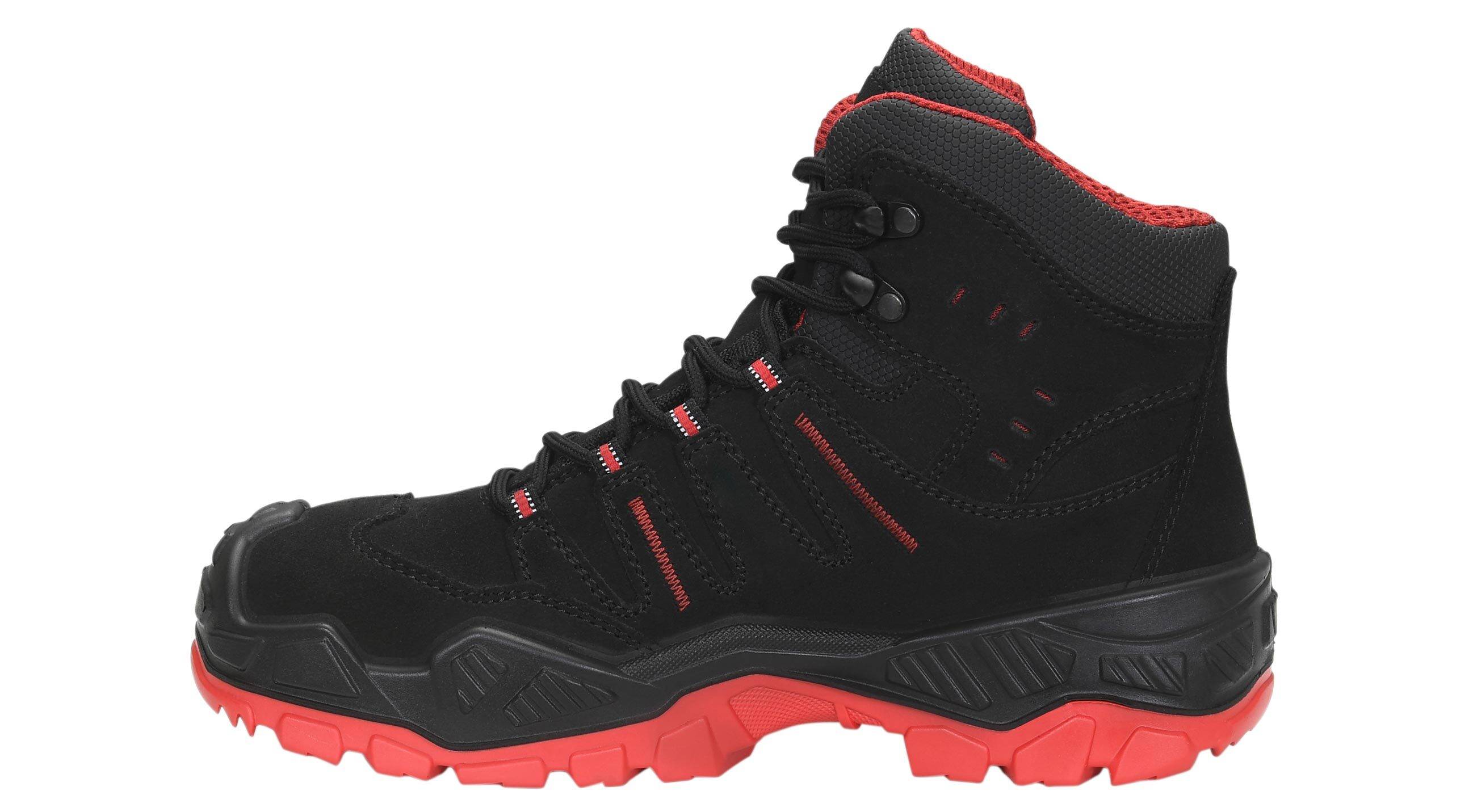 Sicherheitsschnürstiefel QUENTIN black-red Mid ESD S3S-3
