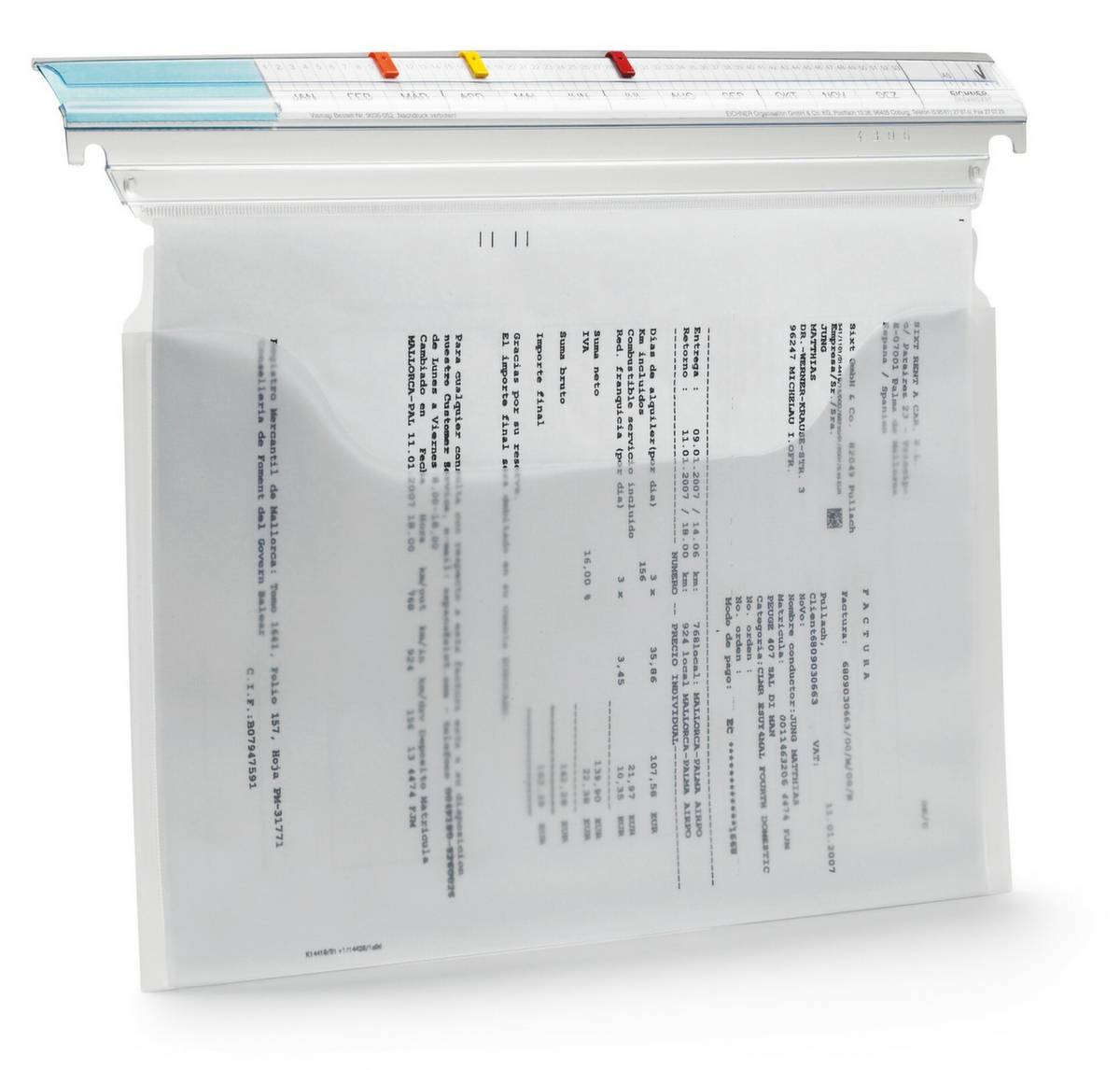 Sichttasche,DIN A4quer,HxB 265x350mm,Kunststoff,transparent,Hülle seitlich geschlossen-1