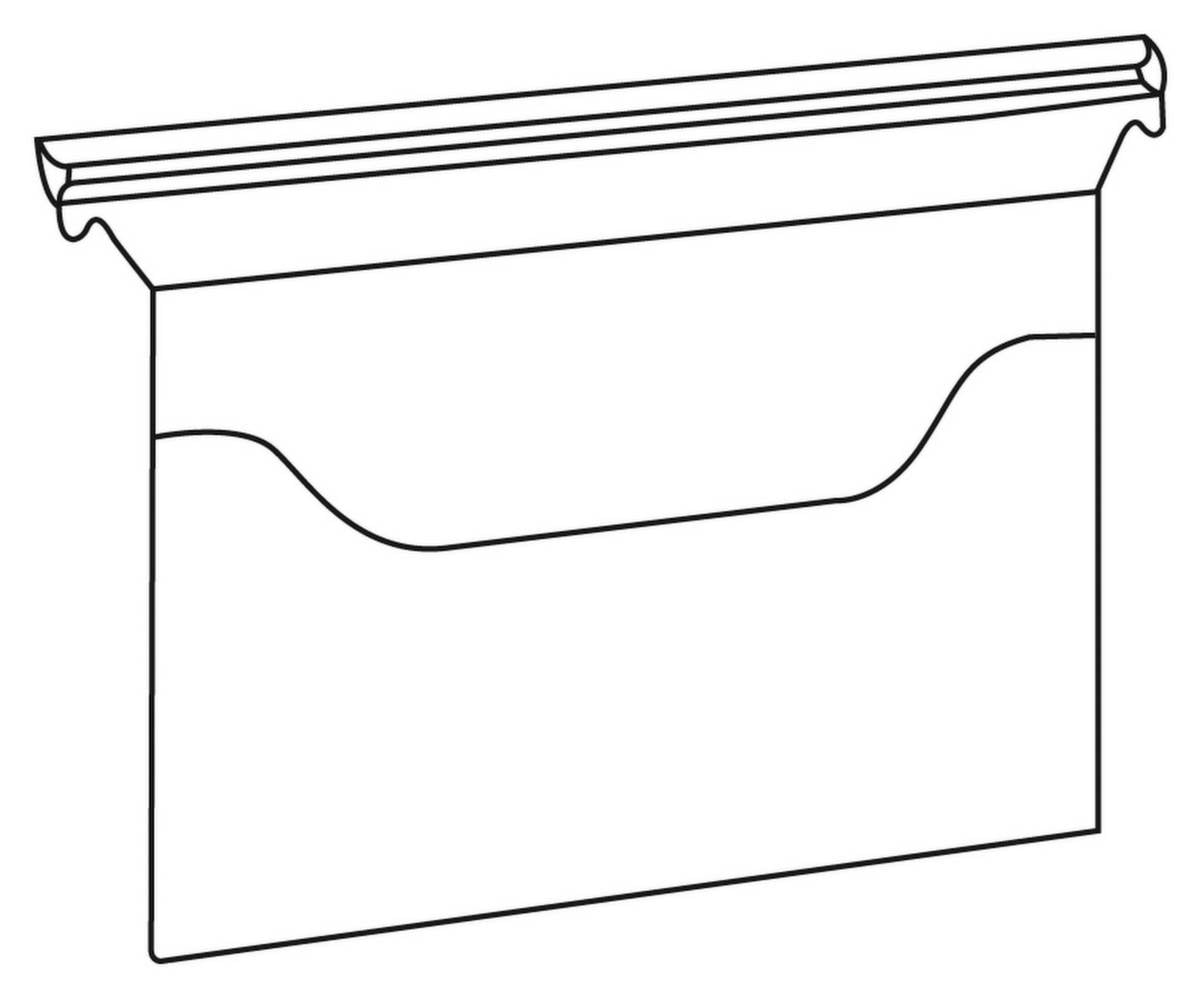 Sichttasche,DIN A4quer,HxB 265x350mm,Kunststoff,transparent,Hülle seitlich geschlossen-3