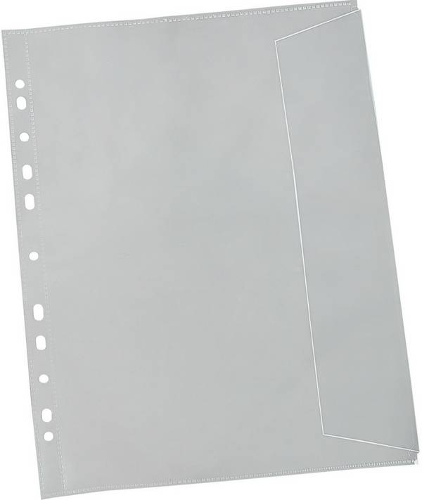 Sichthülle,f. Dokumente/Ausweise,DIN A4,HxB 315x240mm,PP,transparent,m. Verschlusslasche,11-fach Lochung