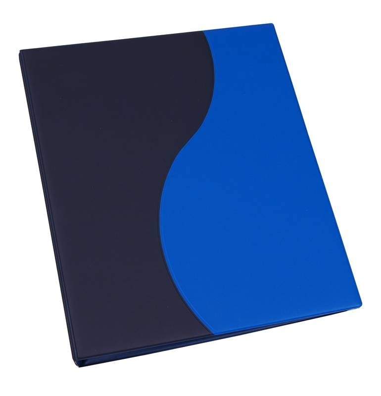 Visitenkartenbuch,DIN A4hoch,Rücken B 35mm,f. 400 Karten,PVC,blau-1