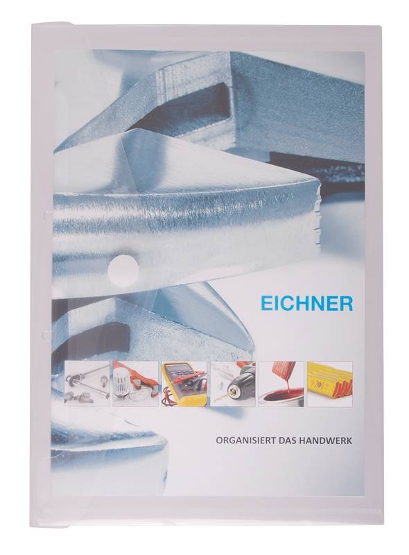 Sichttasche,f. Dokumente/Ausweise,DIN A5quer,HxB 220x180mm,PP,transparent,Druckknopf-Schlaufe,weiß-1