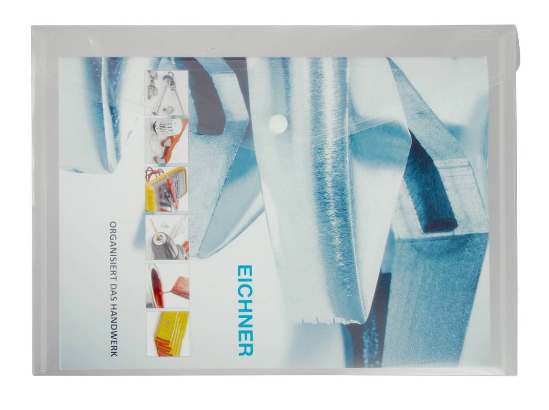Sichttasche,f. Dokumente/Ausweise,DIN A5quer,HxB 220x180mm,PP,transparent,Druckknopf-Schlaufe,weiß-3