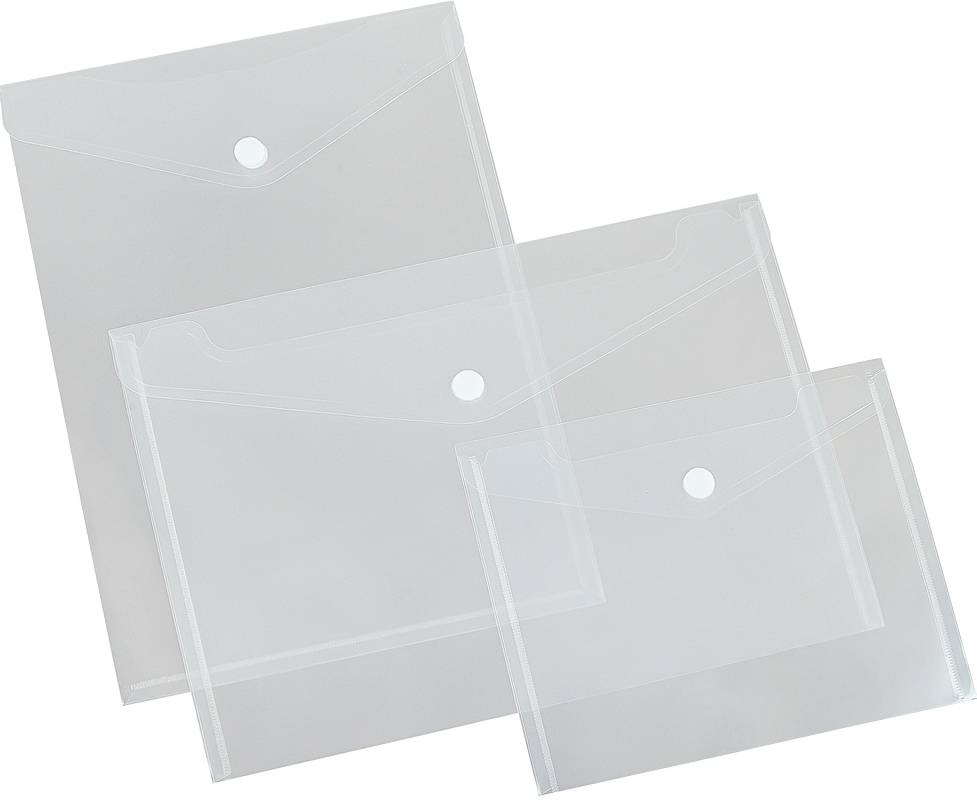 Sichttasche,f. Dokumente/Ausweise,DIN A5quer,HxB 220x180mm,PP,transparent,Druckknopf-Schlaufe,weiß-4