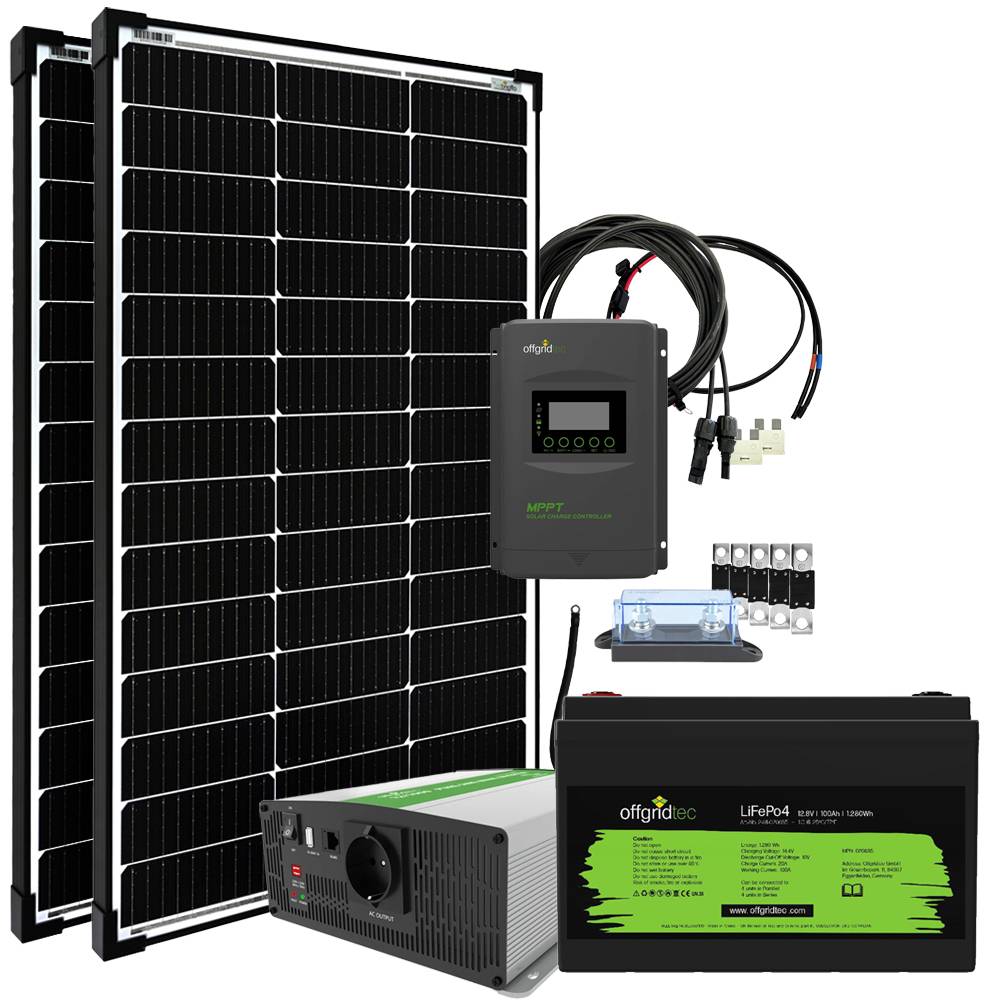 Offgridtec® Autark Pro M 200W Solaranlage - 1500W AC Leistung 100Ah LiFePO4 Akku-0
