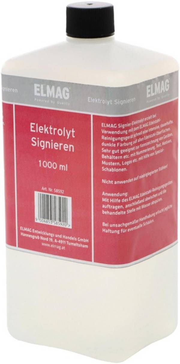Signierelektrolyt 1 Liter flüssig dunkel & Alu hell ELMAG