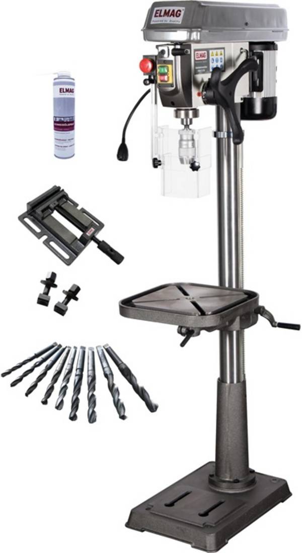 Säulenbohrmaschine KBM 25 SN L.1100W Aufnahme MK3 SET-Aktion Bohrtischhub 655mm
