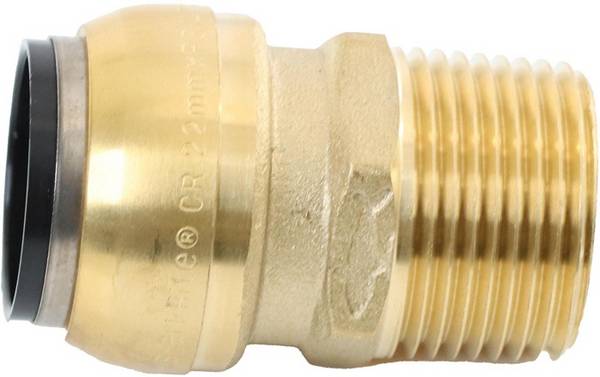 Einschraubsteckverbinder SharkBite f.Rohr 22mm und 3/4Zoll Messing ELMAG