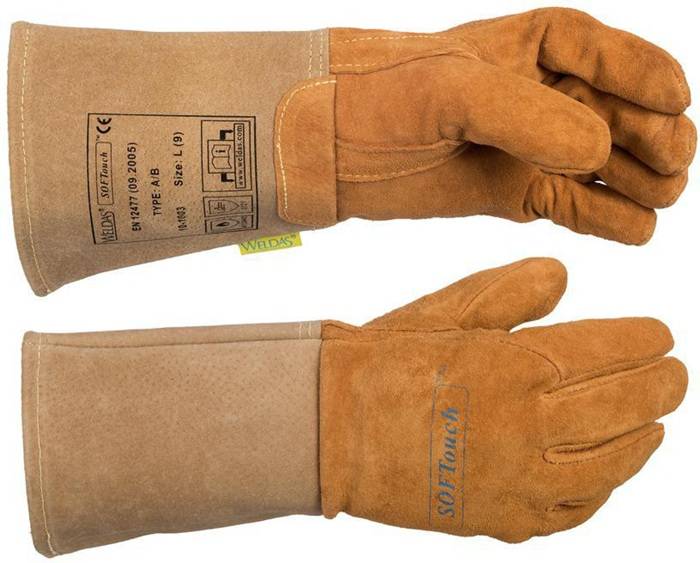 Schweißerhandschuhe WELDAS 10-1003 Größe XL Leder PSA-Kategorie II ELMAG-1