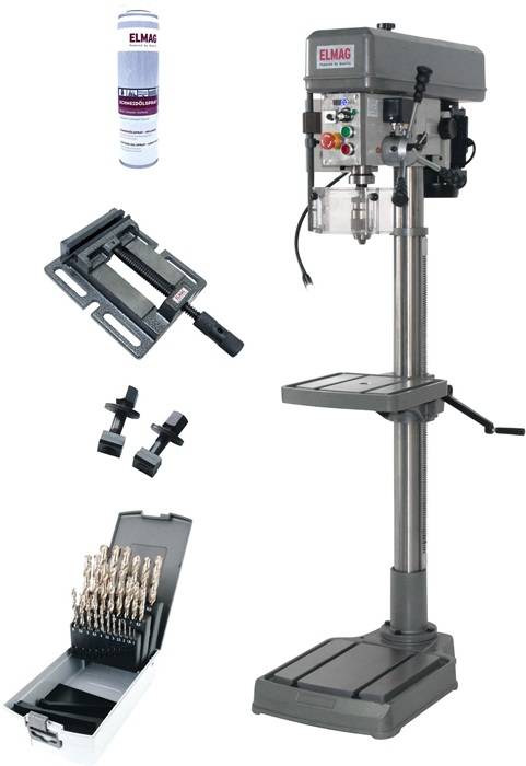 Säulenbohrmaschine KBM 25 S I-VARIO Leist.750W MK2 SET-Aktion Bohrtischhub 750mm-0