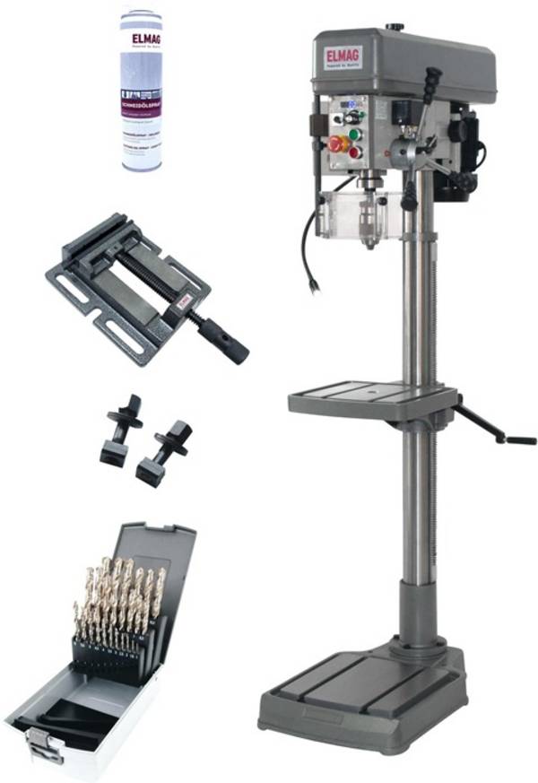 Säulenbohrmaschine KBM 25 S I-VARIO Leist.750W MK2 SET-Aktion Bohrtischhub 750mm