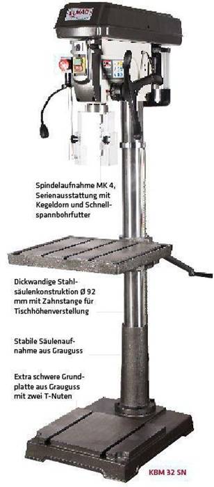 ELMAG Keilriemen-Säulenbohrmaschine Modell KBM 32 SN-1