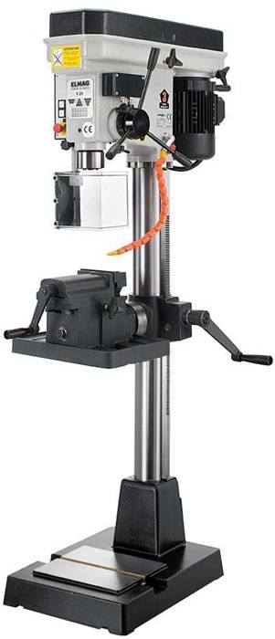 ELMAG PREMIUM Highspeed-Säulenbohrmaschine Modell V25E PGM inkl. schwenkbarem Schraubstocktisch-0